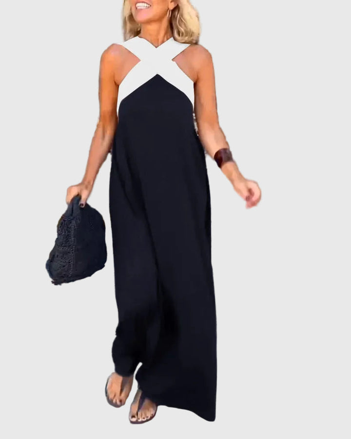 Vestido maxi fluido de noche