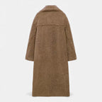 Women’s Long Double-Breasted Teddy Coat