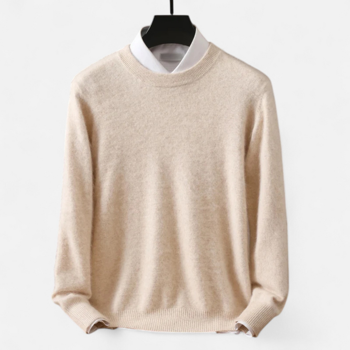 Men’s Refined Style Heritage Knit Long-Sleeve Crewneck Sweater