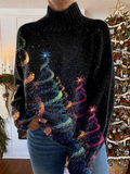 Glitter Christmas Tree Turtleneck