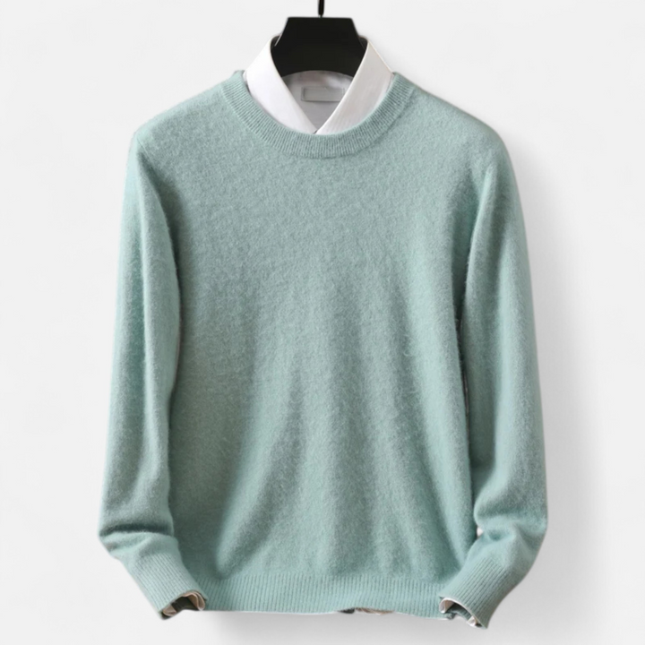 Men’s Refined Style Heritage Knit Long-Sleeve Crewneck Sweater
