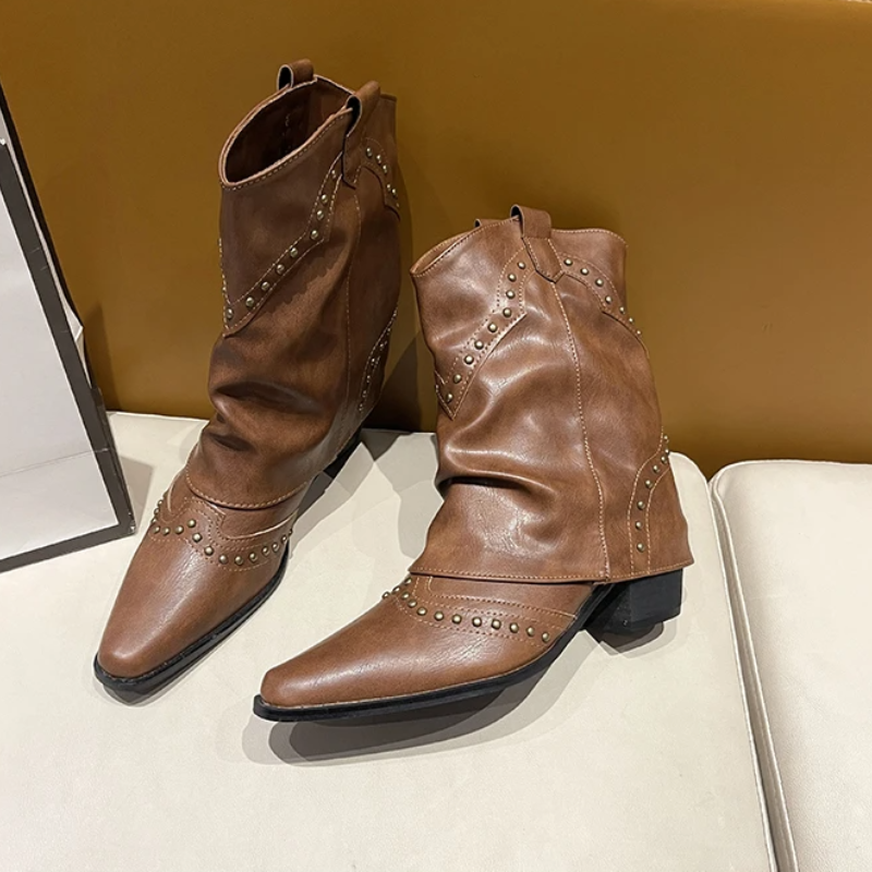 Studded Western Style Boots