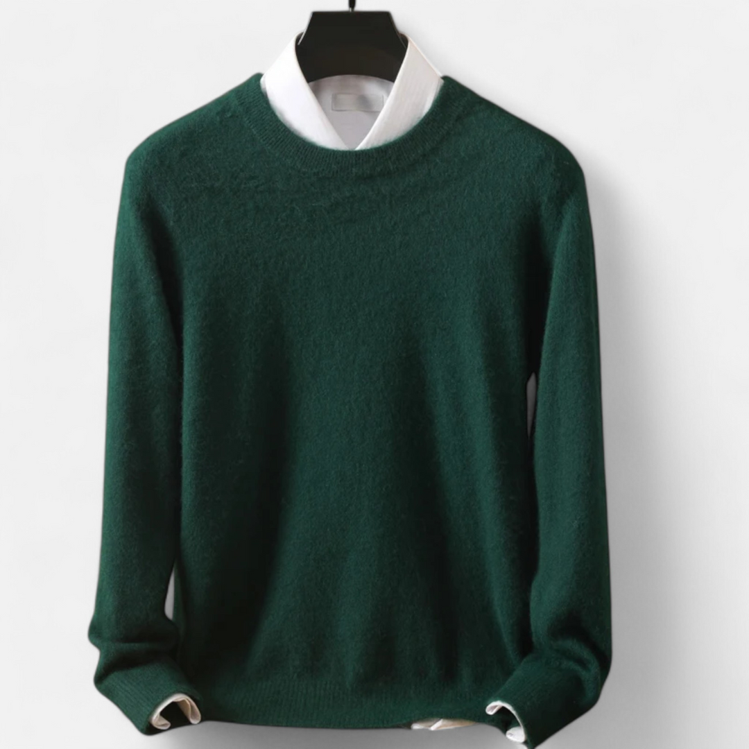 Men’s Refined Style Heritage Knit Long-Sleeve Crewneck Sweater
