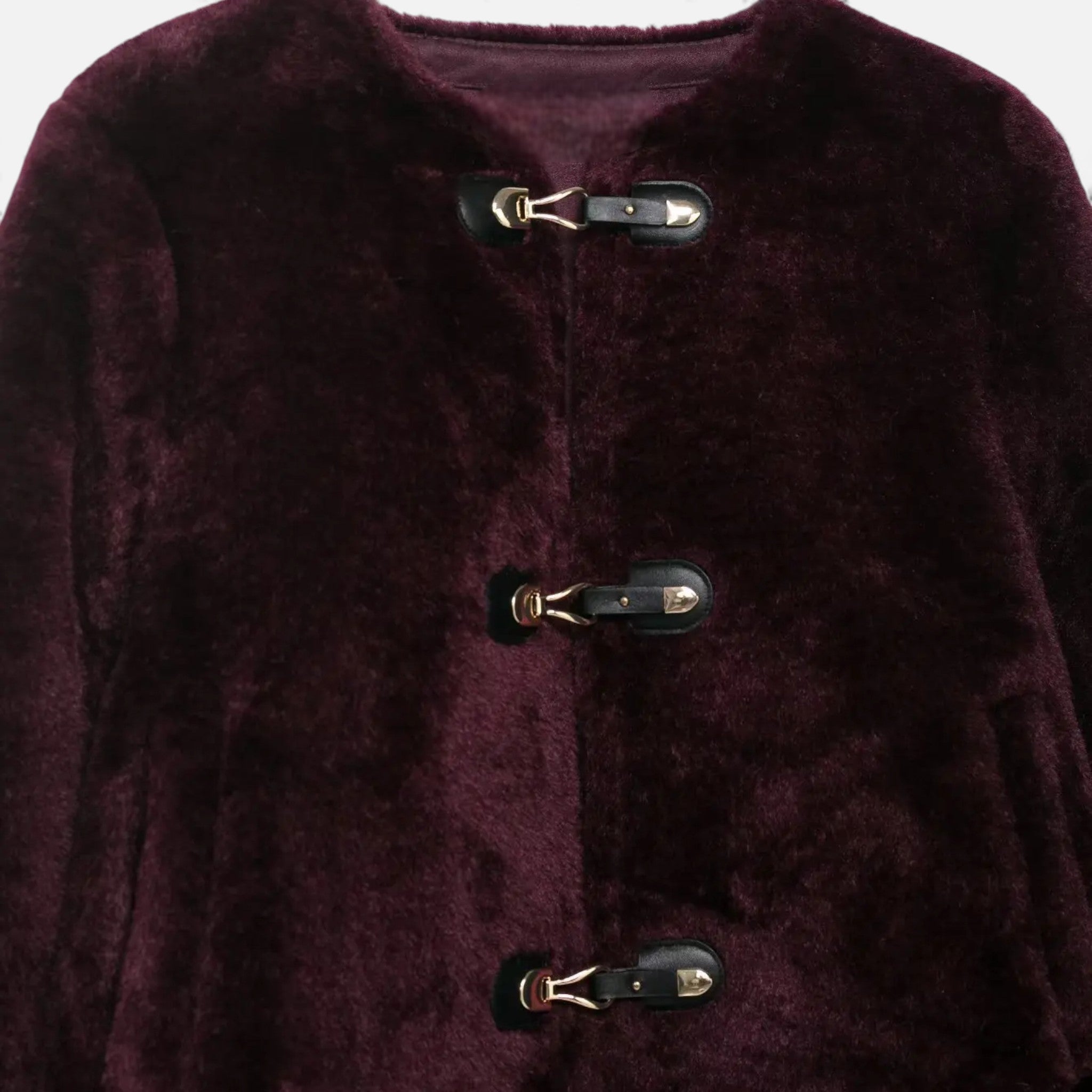 Women's Faux Fur Toggle Button Jacket