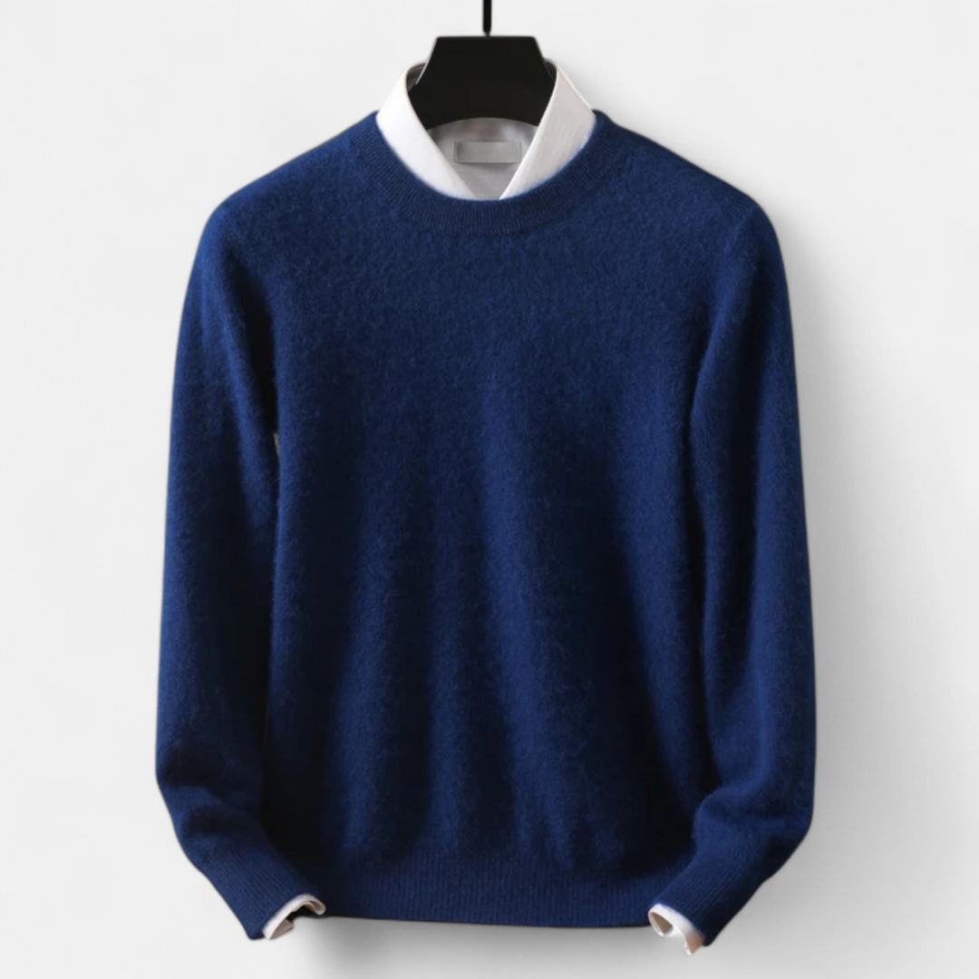 Men’s Refined Style Heritage Knit Long-Sleeve Crewneck Sweater