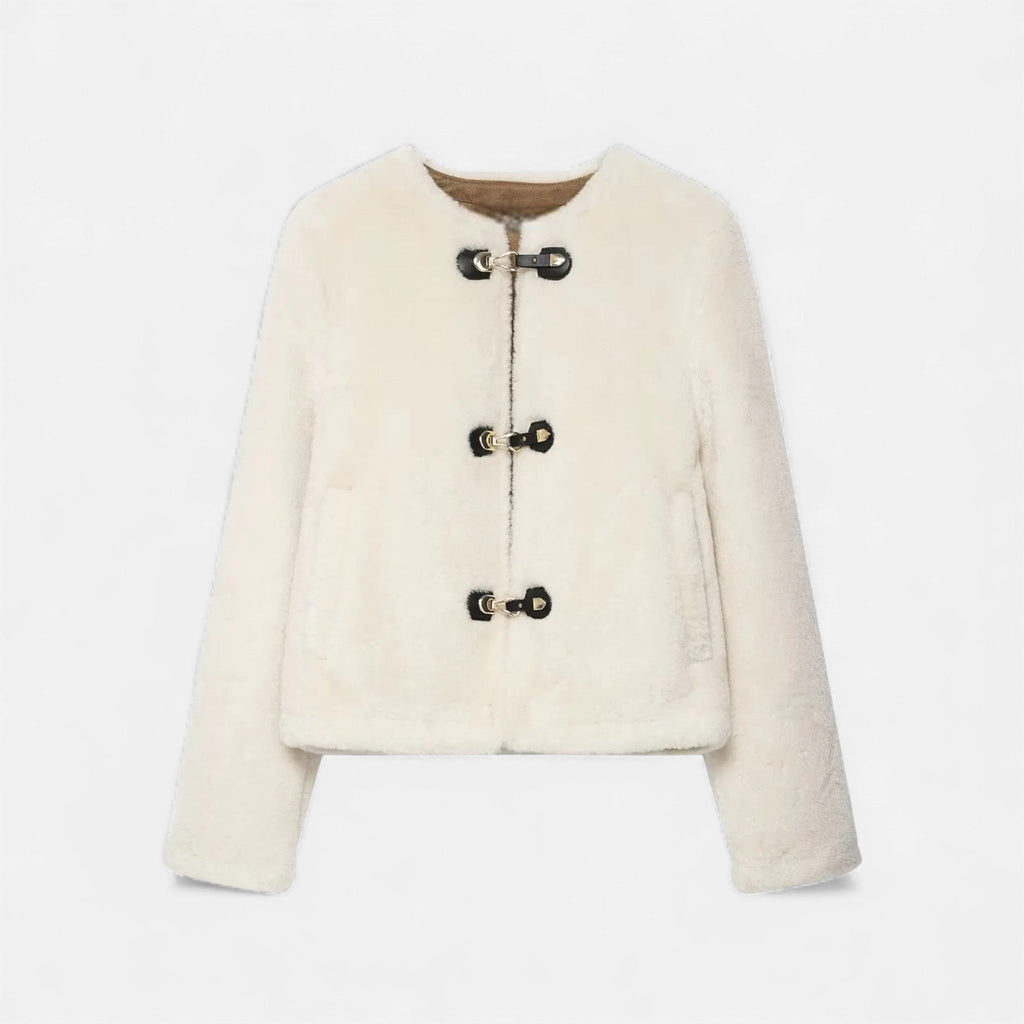 Women's Faux Fur Toggle Button Jacket
