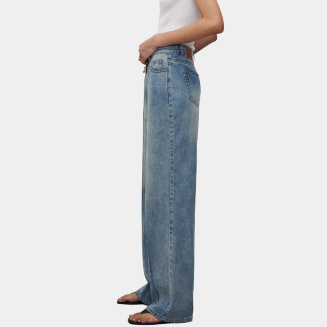 Jeans da donna casual in denim per tutti i giorni a gamba dritta