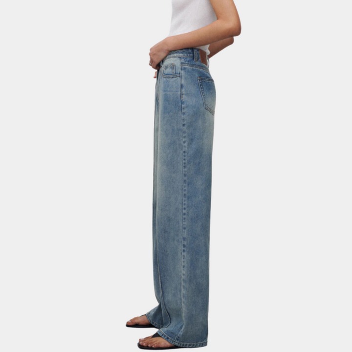 Jeans da donna casual in denim per tutti i giorni a gamba dritta