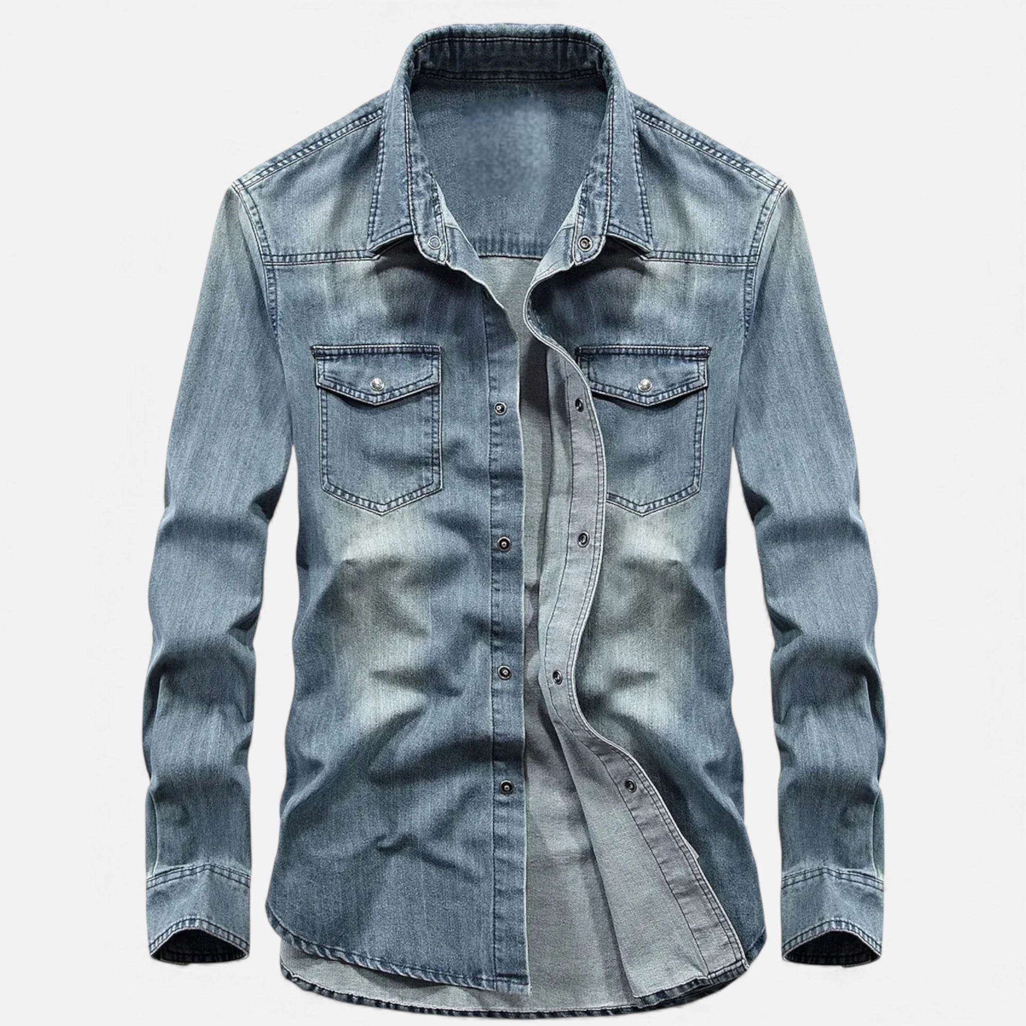 Men's Loose-Fit Denim Shirt for Autumn Winter