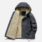 Men's Lamb Fleece Hooded Winter Coat