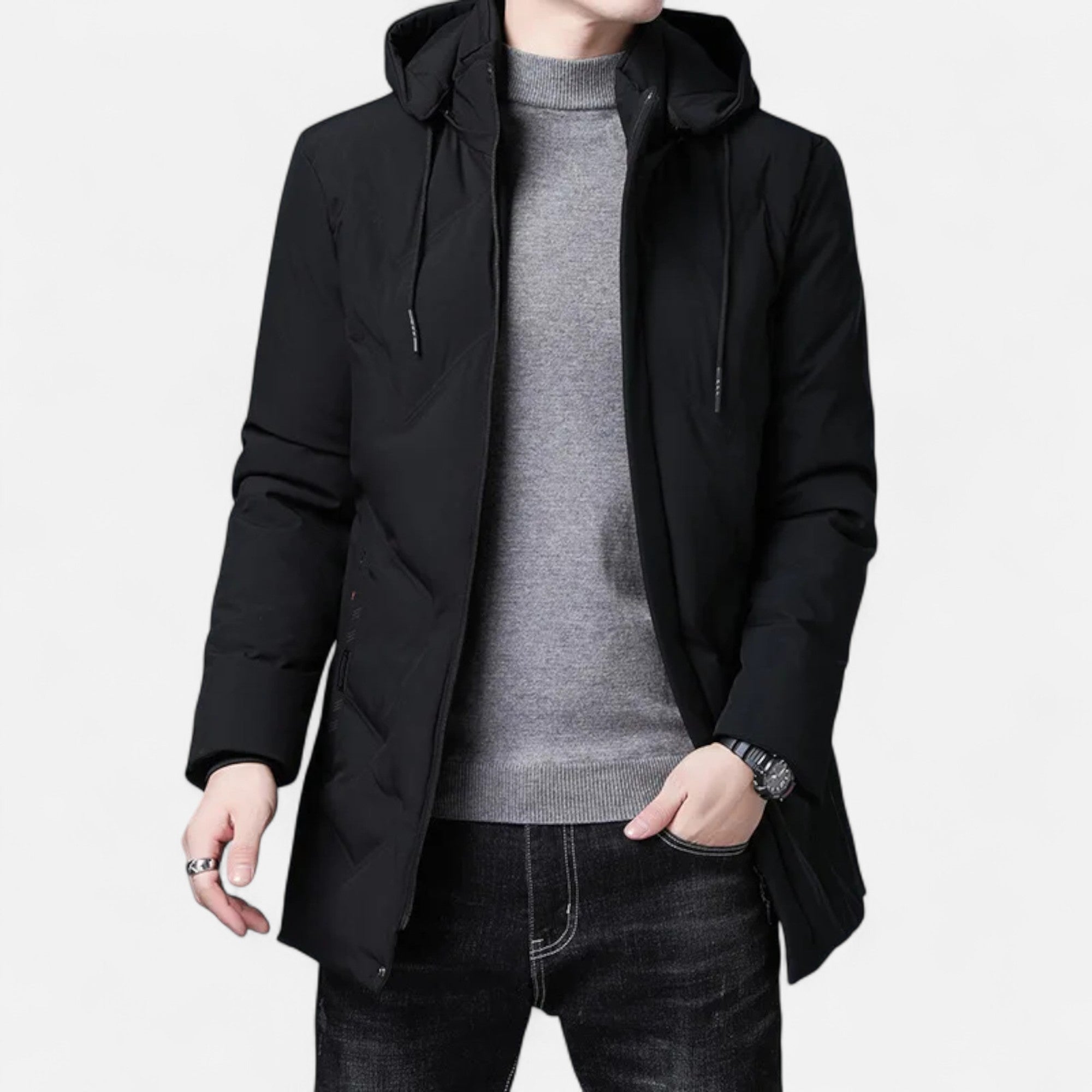 Men's Hooded Cotton-Blend Parka