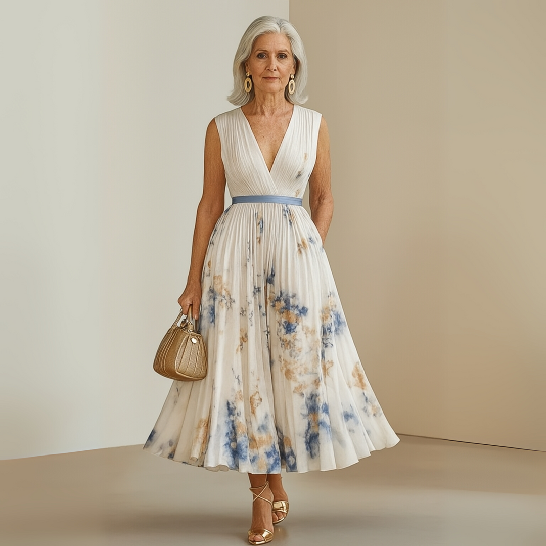 Vestido maxi veraniego sin mangas y fluido