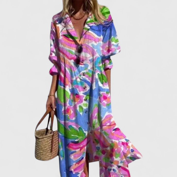 Relaxed Boho Maxi Dress with Flowing Shape
