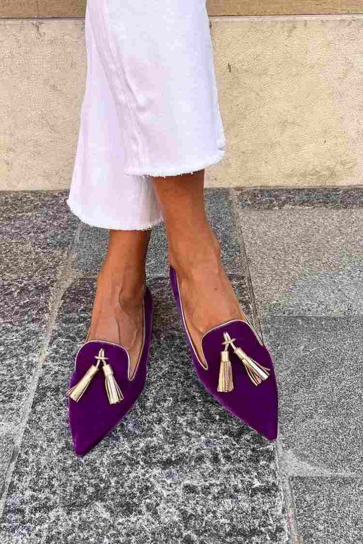 Mocasines con borlas pulidas