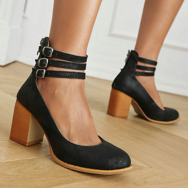 Ankle Strap Block Heel Sandals