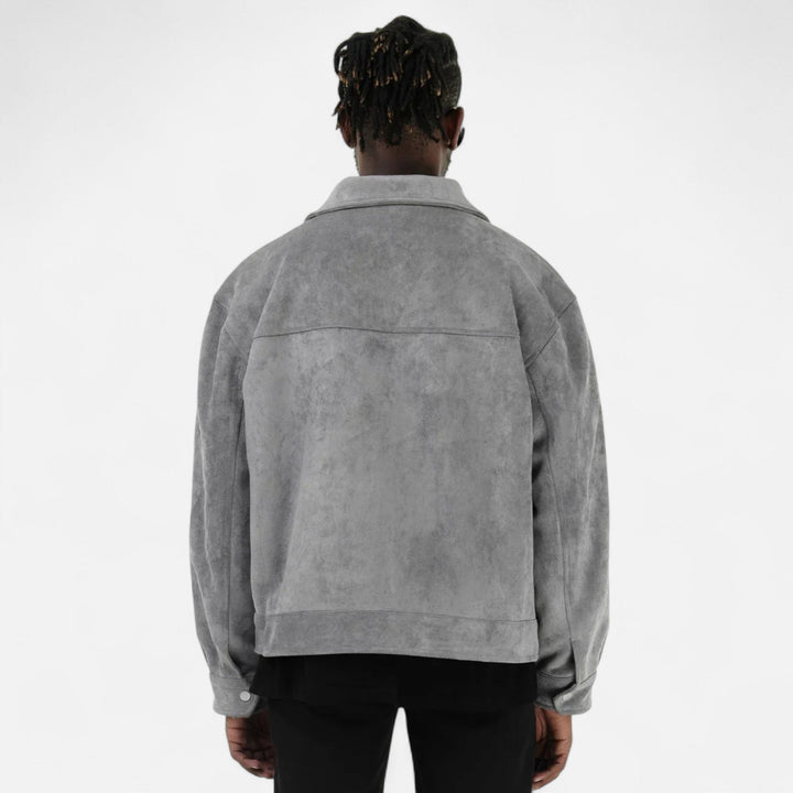 Men’s Refined Street-Inspired Loose-Fit Suede Jacket