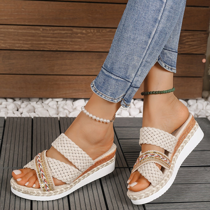 Woven Slip-On Comfort Sandals