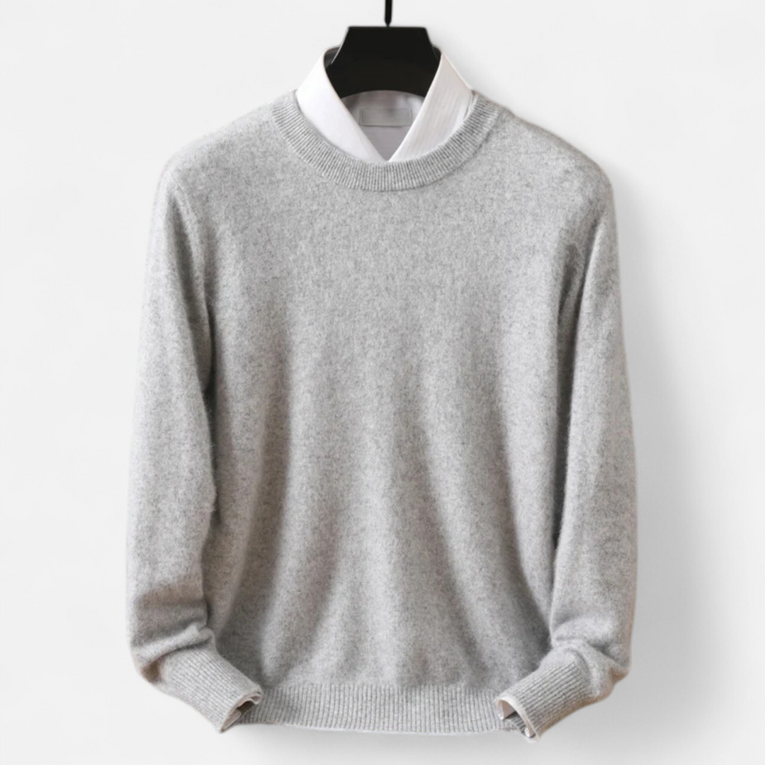 Men’s Refined Style Heritage Knit Long-Sleeve Crewneck Sweater