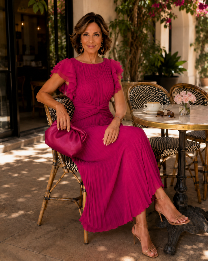 Vestido midi clásico plisado