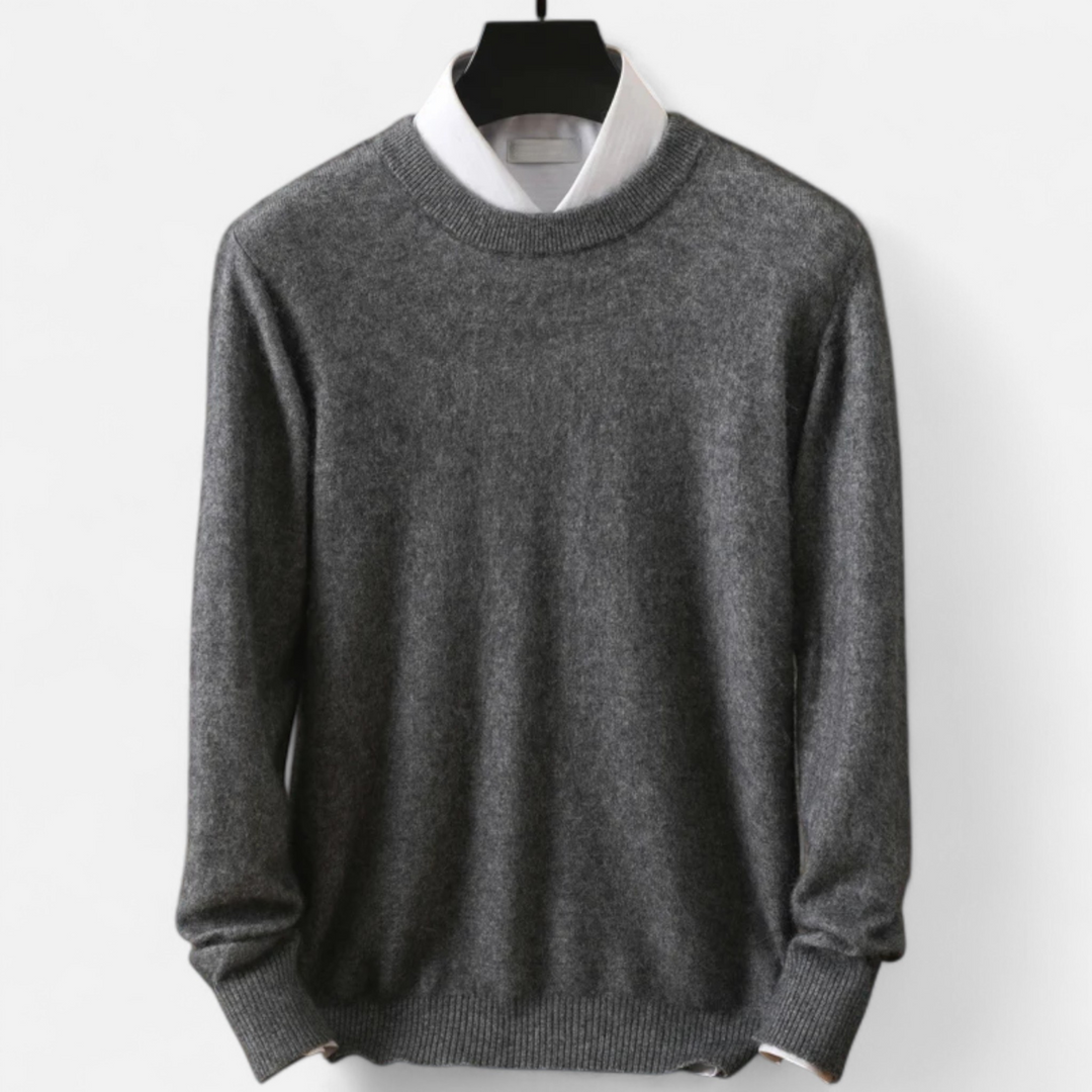 Men’s Refined Style Heritage Knit Long-Sleeve Crewneck Sweater