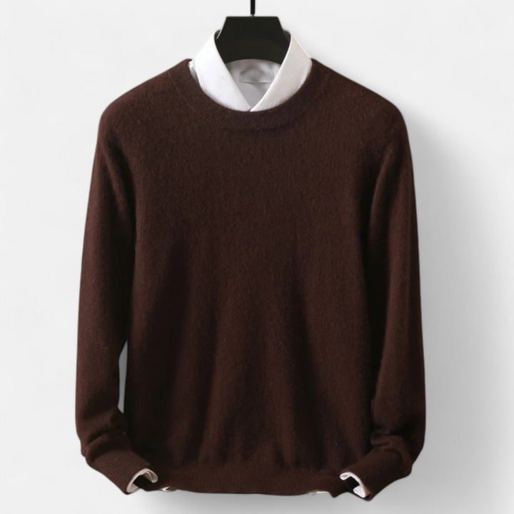 Men’s Refined Style Heritage Knit Long-Sleeve Crewneck Sweater