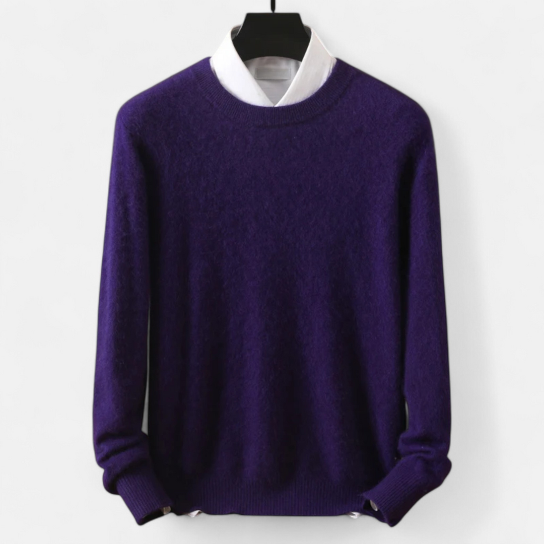 Men’s Refined Style Heritage Knit Long-Sleeve Crewneck Sweater