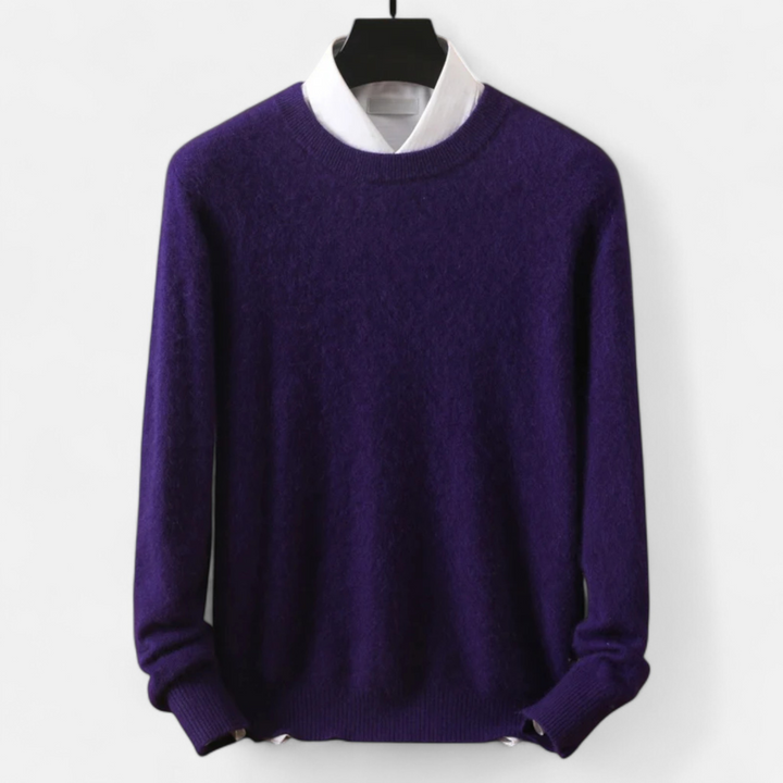 Men’s Refined Style Heritage Knit Long-Sleeve Crewneck Sweater