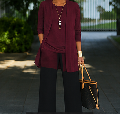 Cardigan and Relaxed Pants Set