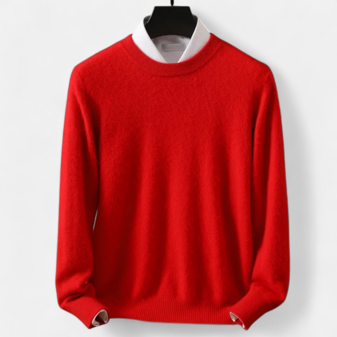 Men’s Refined Style Heritage Knit Long-Sleeve Crewneck Sweater