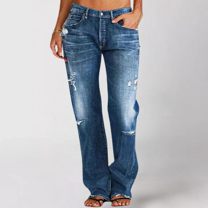 Relaxed fashion wide-leg denim jeans for Women