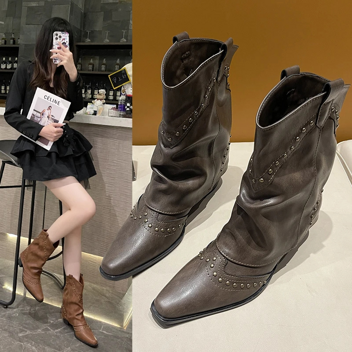 Studded Western Style Boots