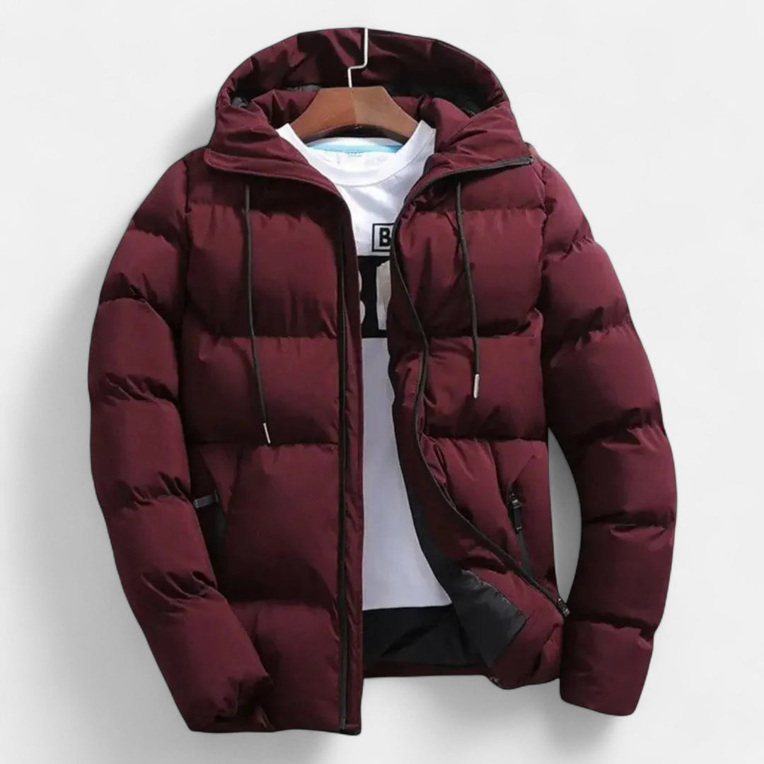 Men’s Timeless Layered Hooded Puffer Jacket for Winter