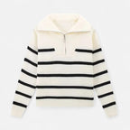 Women's Striped Polo Sweater