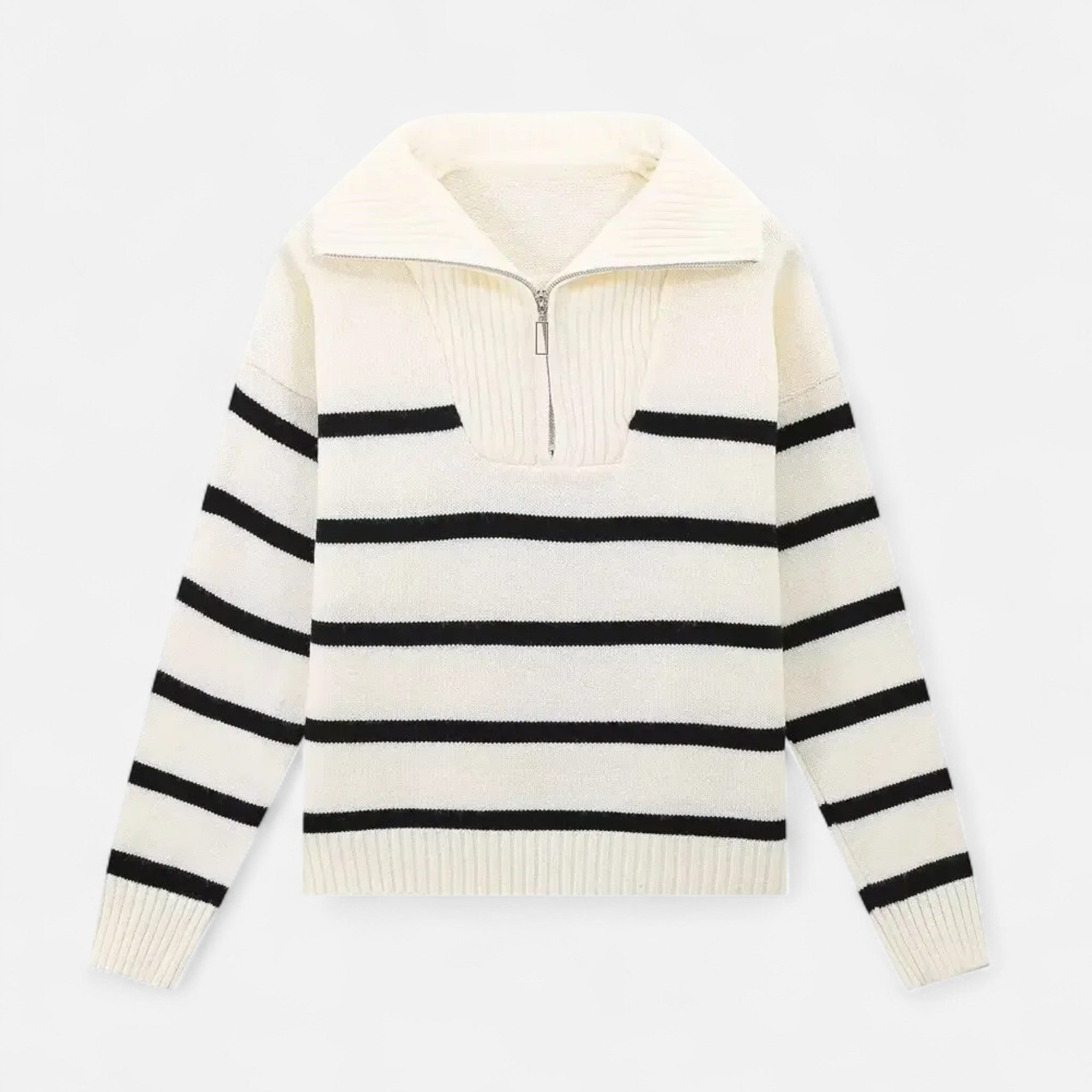 Women's Striped Polo Sweater