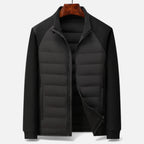 Men's Quilted Down Jacket with Stand-Up Collar