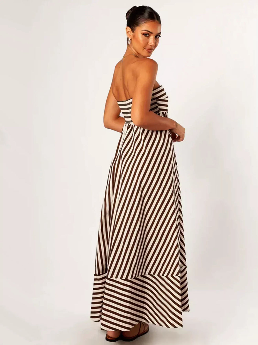 Women's Exquisite Flowing Strapless Maxi Dress with Strapless Neckline