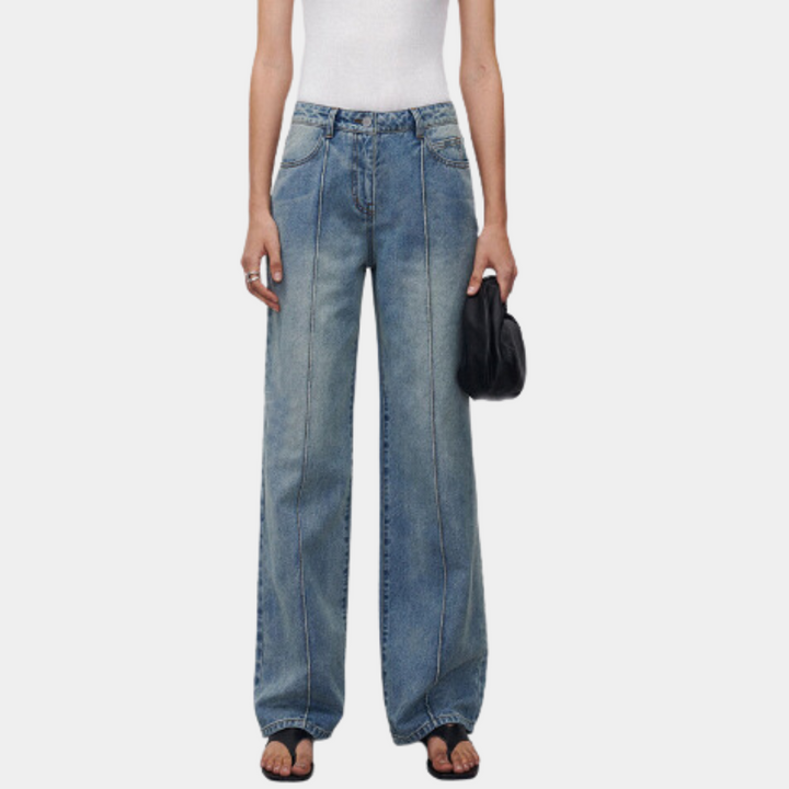 Jeans da donna casual in denim per tutti i giorni a gamba dritta