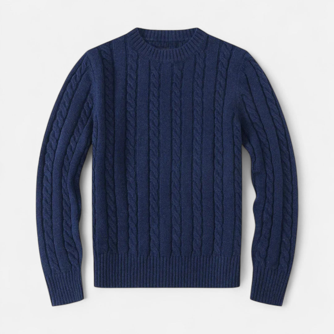 Men’s Timeless Winter Knit Outdoor Sweater with Round Neckline Style