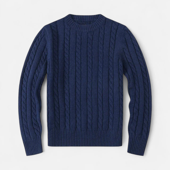 Men’s Timeless Winter Knit Outdoor Sweater with Round Neckline Style