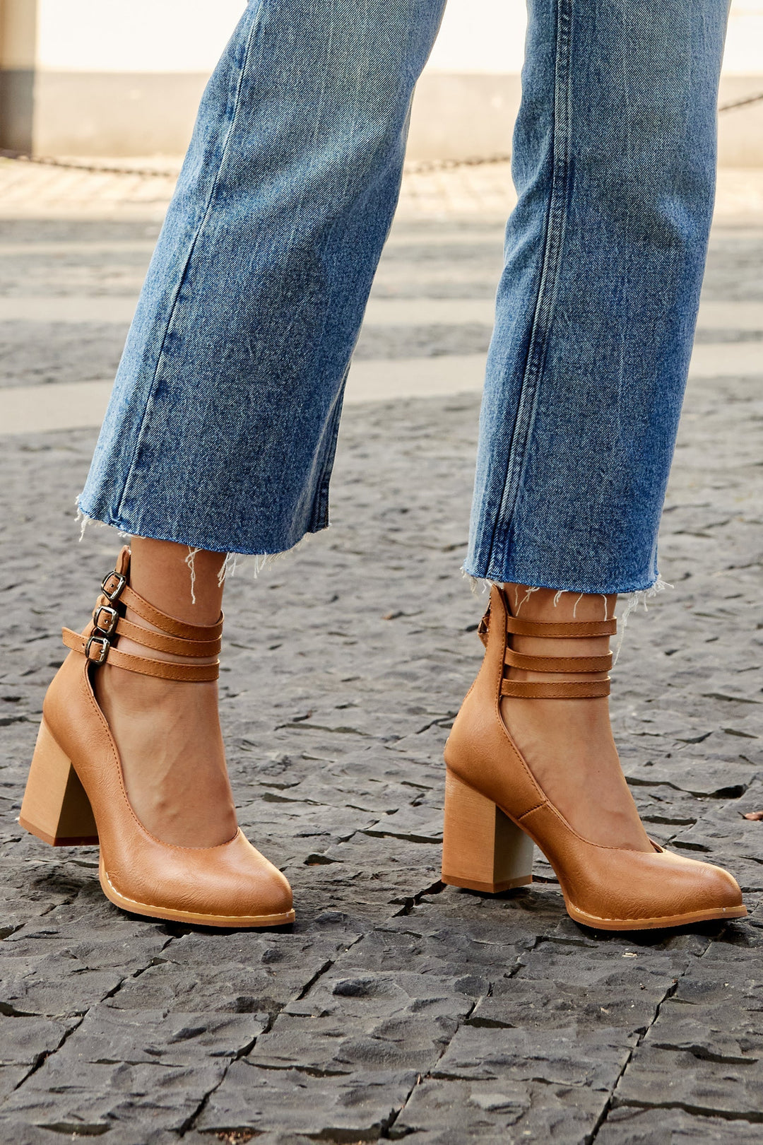 Ankle Strap Block Heel Sandals