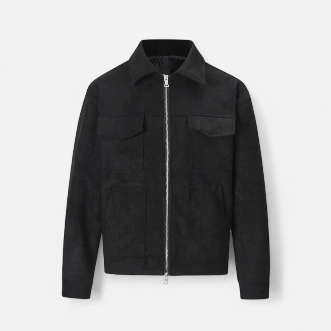 Men’s Refined Street-Inspired Loose-Fit Suede Jacket