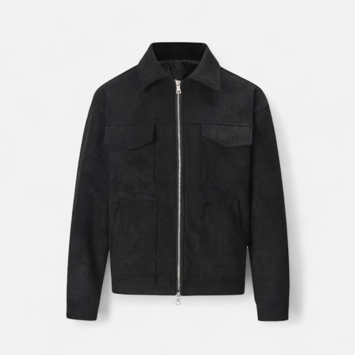Men’s Refined Street-Inspired Loose-Fit Suede Jacket