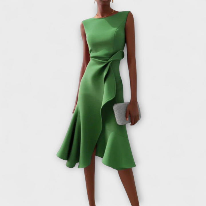 Modern Midi Dress with Tailored Finish