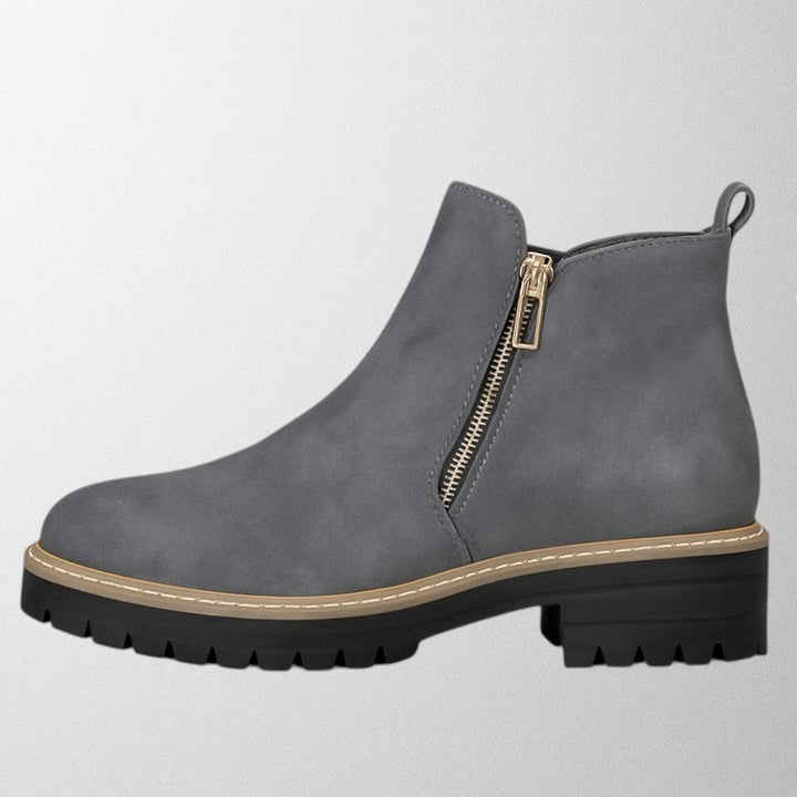 Round Toe Side Zip Shoes