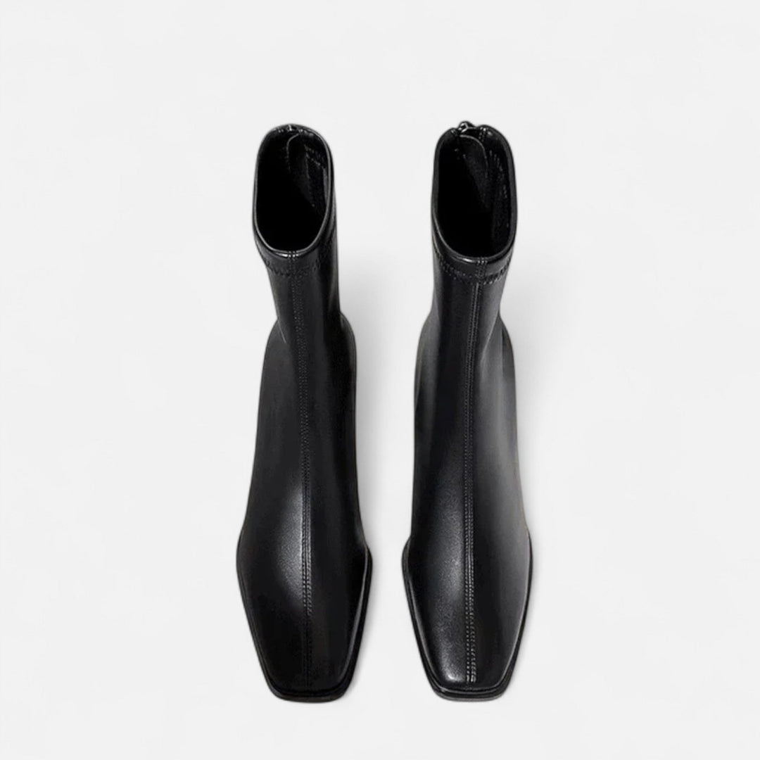 Retro Sturdy Heel Square-Toe Ankle Boots for Women
