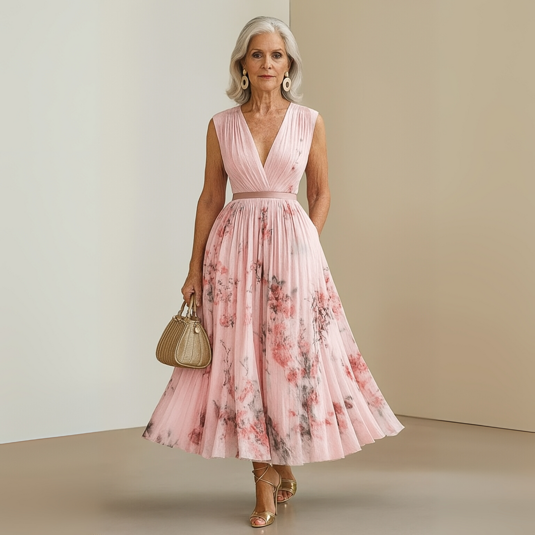 Vestido maxi veraniego sin mangas y fluido