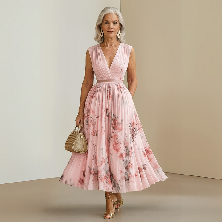 Vestido maxi veraniego sin mangas y fluido