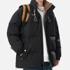Men's Oversized Windproof Jacket with Stand Collar