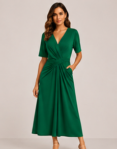 Abito Midi Minimalista con Linee Pulite