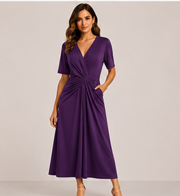 Abito Midi Minimalista con Linee Pulite